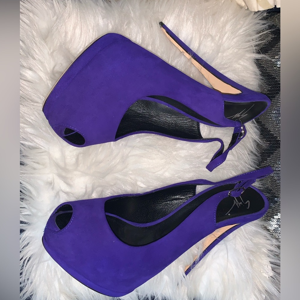 Giuseppe Zanotti Purple Peep-Toe Pumps, Size 41 IT ( US 11)